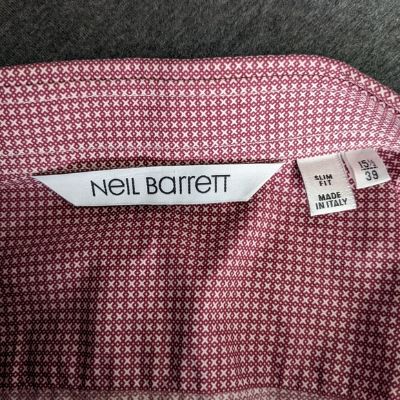 *MOVING SALE* Neil Barrett Red Shirt - size 39 or 15.5 - Picture 3 of 7